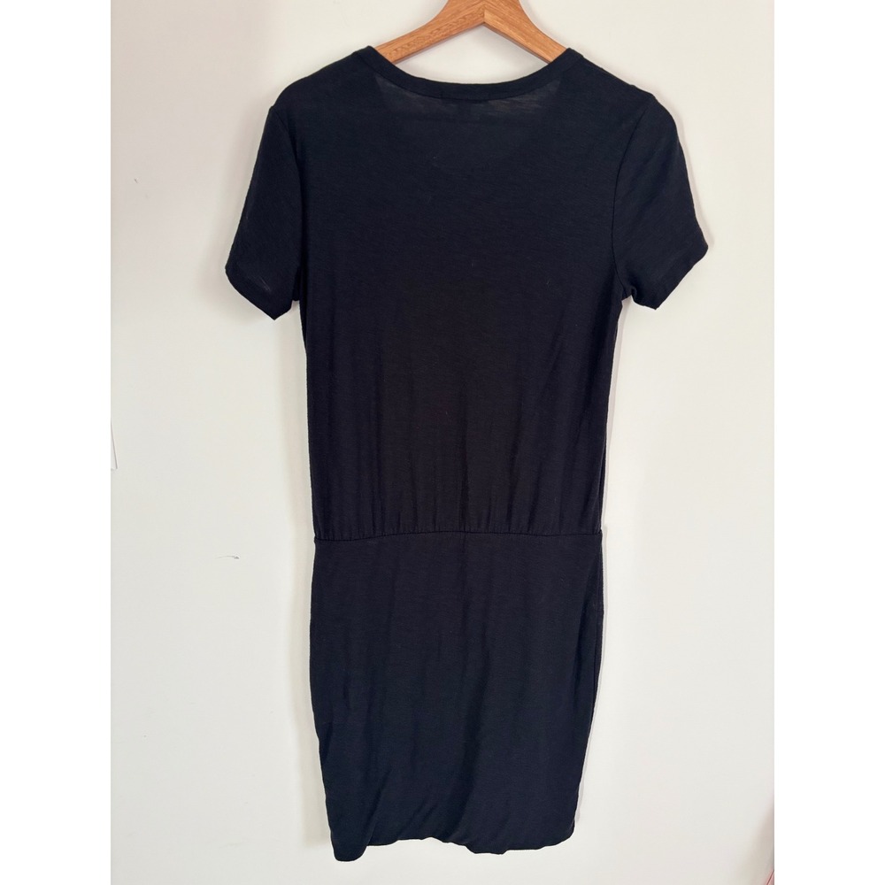 James Perse Standard Black Short Sleeve Drop Waist T-Shirt Dress Size 2 medium - Picture 2 of 8